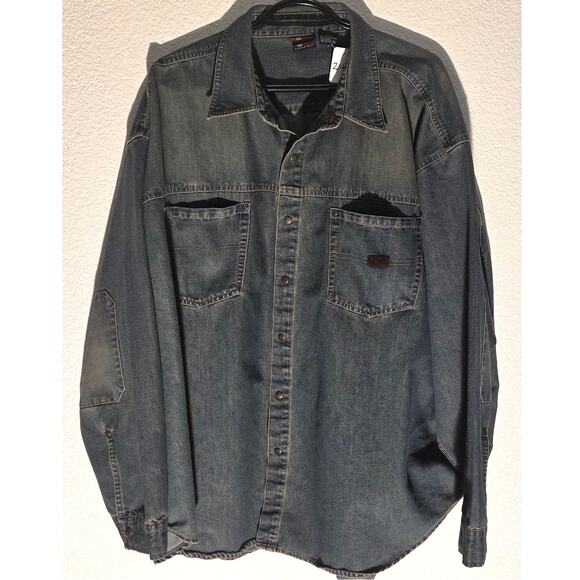 Vintage Bugle Boy Blue Jean Shirt - Men's XXL - Picture 1 of 8